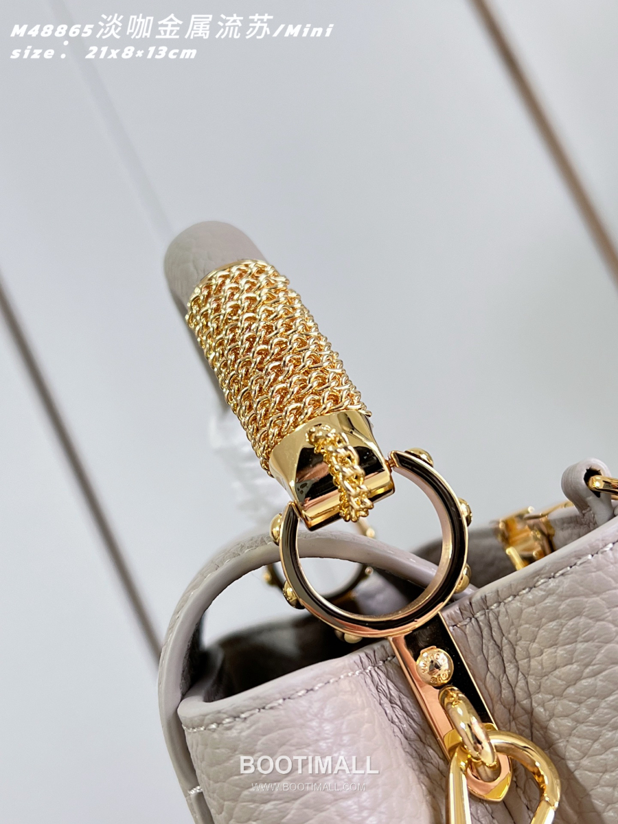 Louis Vuitton 루이비통 Capucines Mini 카푸신 미니 Taurillon 레더 LV Fireworks 그레이베이지 M48865 21cm 5