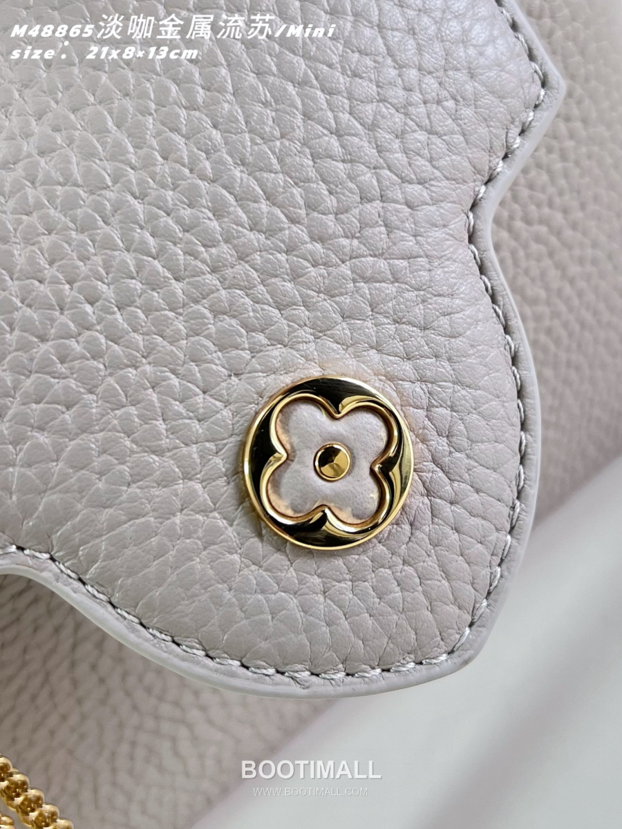 Louis Vuitton 루이비통 Capucines Mini 카푸신 미니 Taurillon 레더 LV Fireworks 그레이베이지 M48865 21cm 7