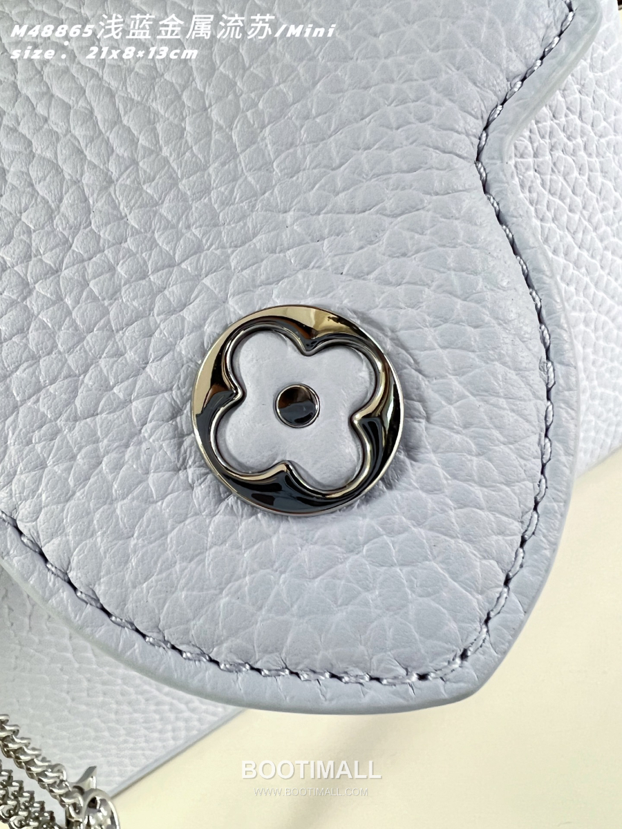 Louis Vuitton 루이비통 Capucines Mini 카푸신 미니 Taurillon 레더 LV Fireworks 스카이블루 M48865 21cm 9