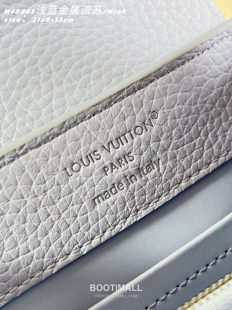 Louis Vuitton 루이비통 Capucines Mini 카푸신 미니 Taurillon 레더 LV Fireworks 스카이블루 M48865 21cm 11