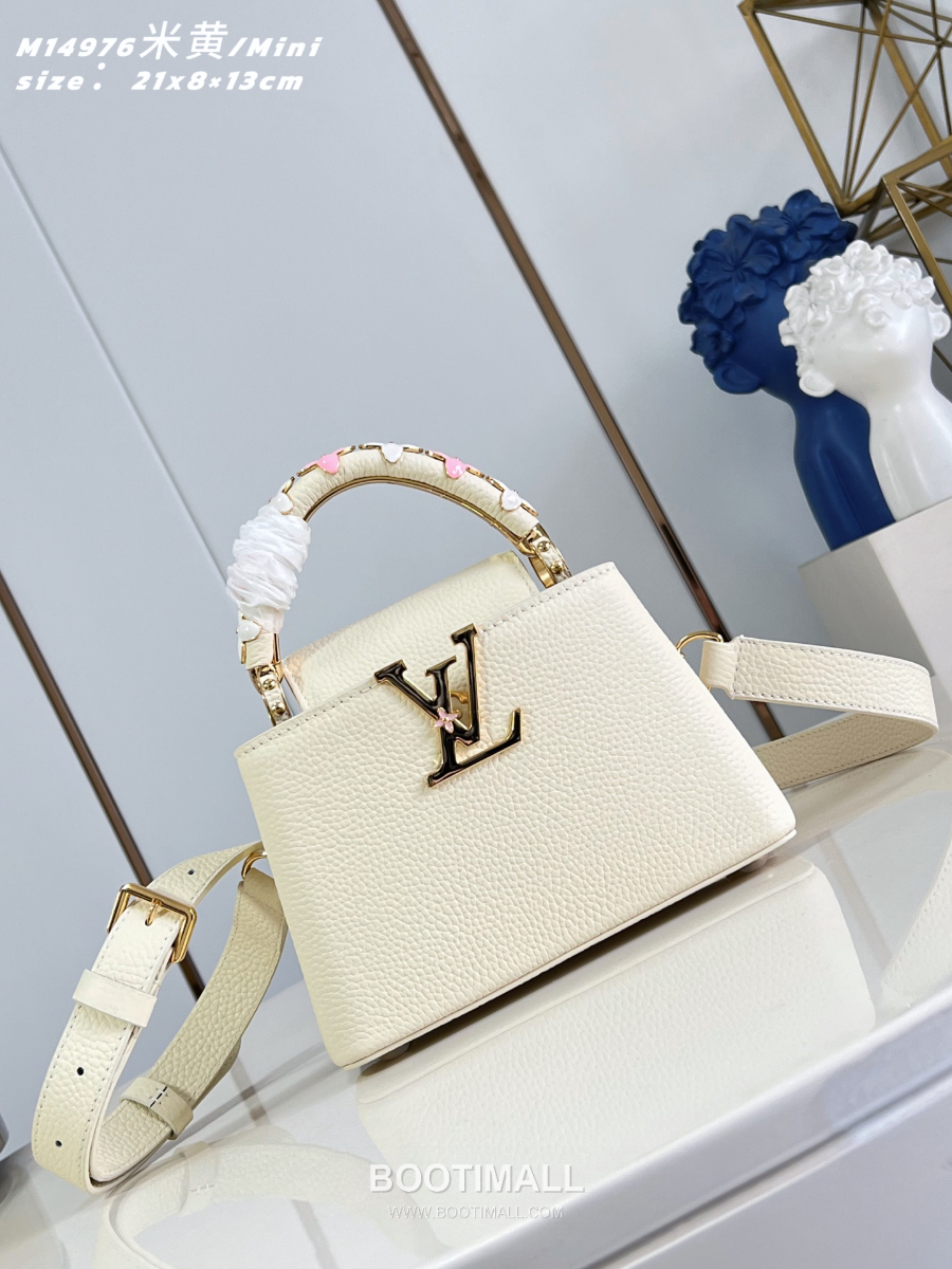 Louis Vuitton Capucines Mini Taurillon Leather 루이비통 카푸신 미니 토리옹 가죽 플로럴 탑핸들백 21cm 1
