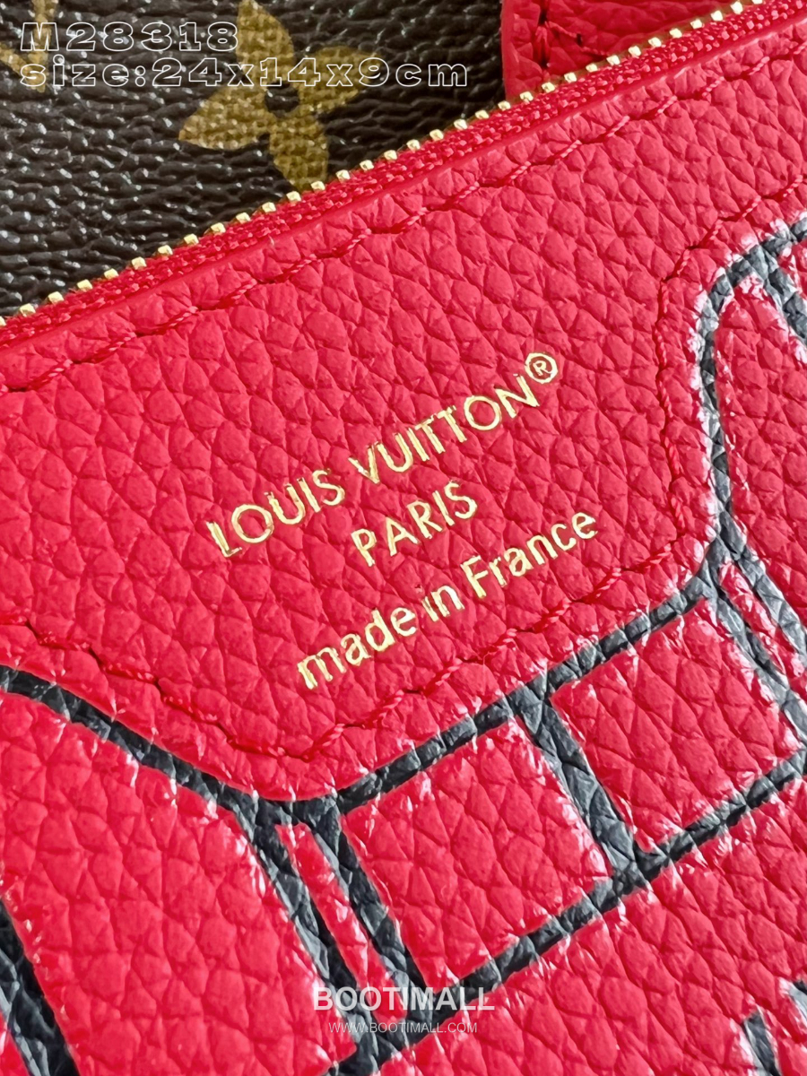Louis Vuitton Neverfull Out BB 루이비통 네버풀 반둘리에 인사이드 아웃 BB 모노그램 캔버스 토리옹 가죽 미니 토트백 레드 24cm 3
