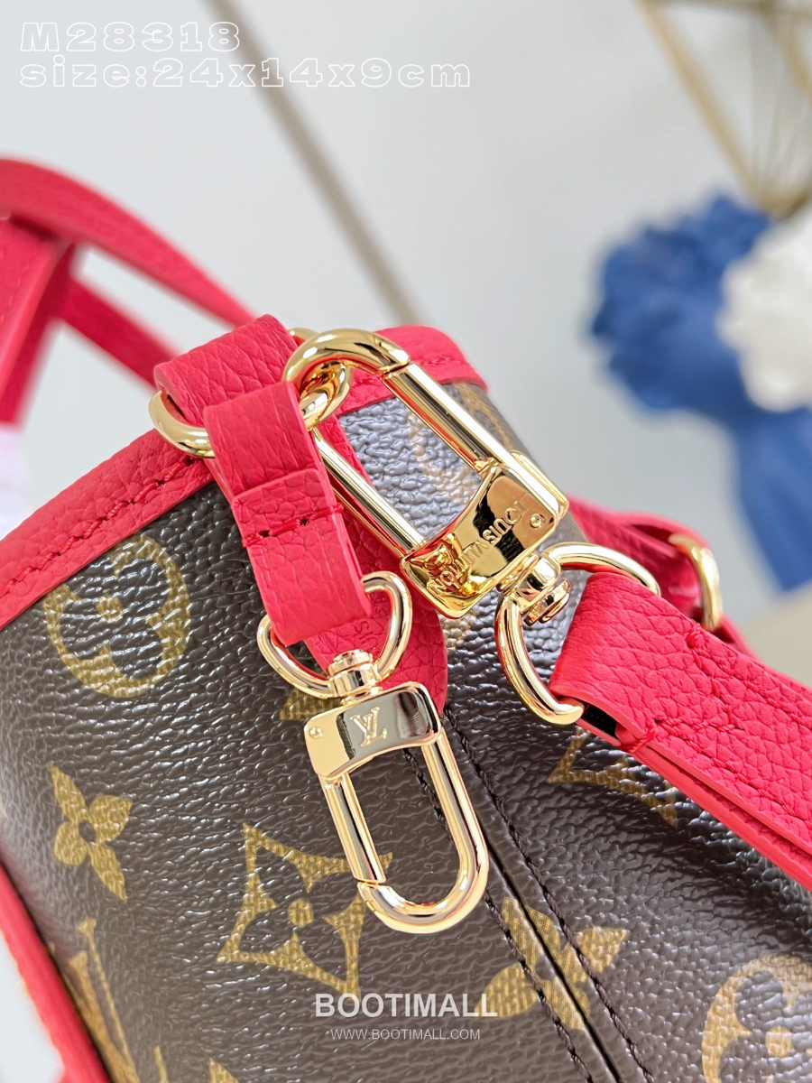 Louis Vuitton Neverfull Out BB 루이비통 네버풀 반둘리에 인사이드 아웃 BB 모노그램 캔버스 토리옹 가죽 미니 토트백 레드 24cm 5
