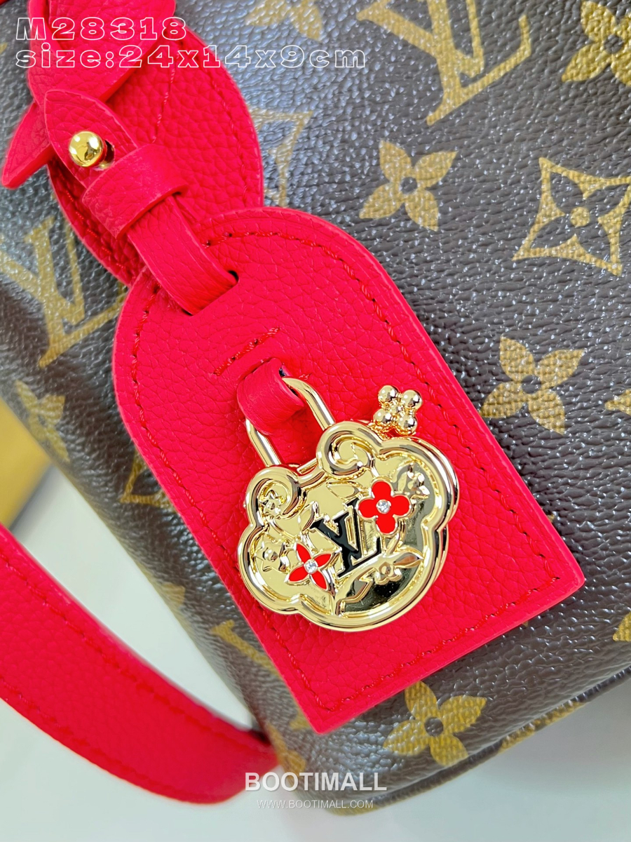 Louis Vuitton Neverfull Out BB 루이비통 네버풀 반둘리에 인사이드 아웃 BB 모노그램 캔버스 토리옹 가죽 미니 토트백 레드 24cm 7