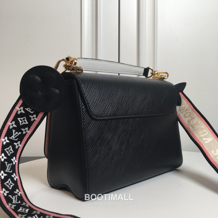 Twist MM Epi Leather M57050 Louis Vuitton 트위스트 MM 에피 레더 와이드 스트랩 숄더백 블랙 금장 23cm 4