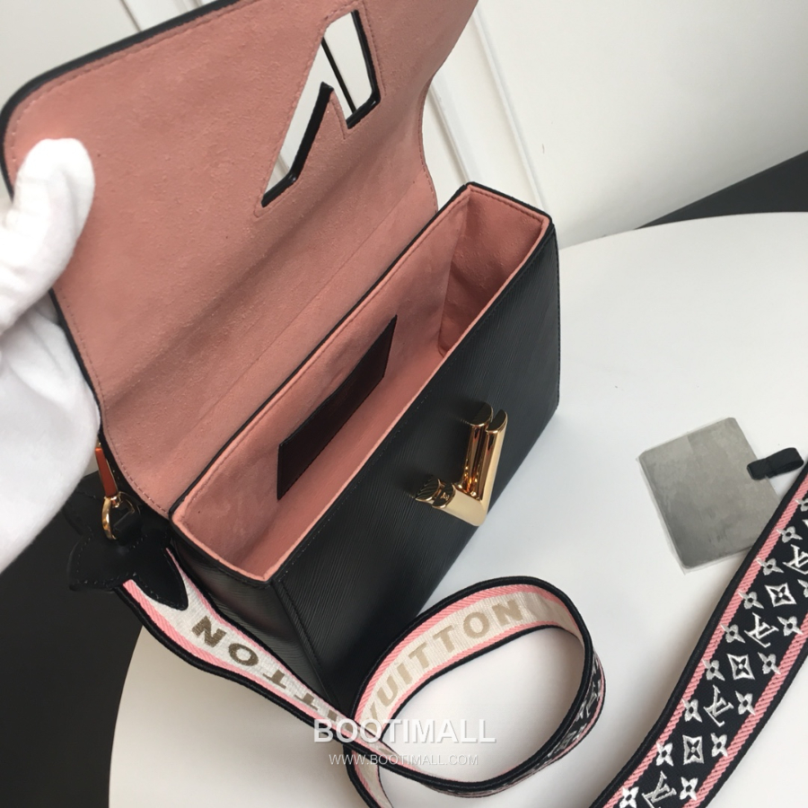 Twist MM Epi Leather M57050 Louis Vuitton 트위스트 MM 에피 레더 와이드 스트랩 숄더백 블랙 금장 23cm 5