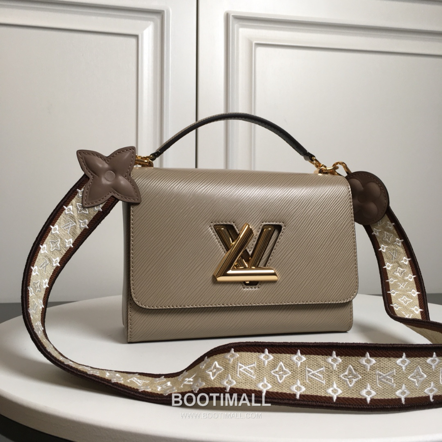 Twist MM Epi Leather M57050 Louis Vuitton 트위스트 MM 에피 레더 와이드 스트랩 숄더백 카키 금장 23cm 1