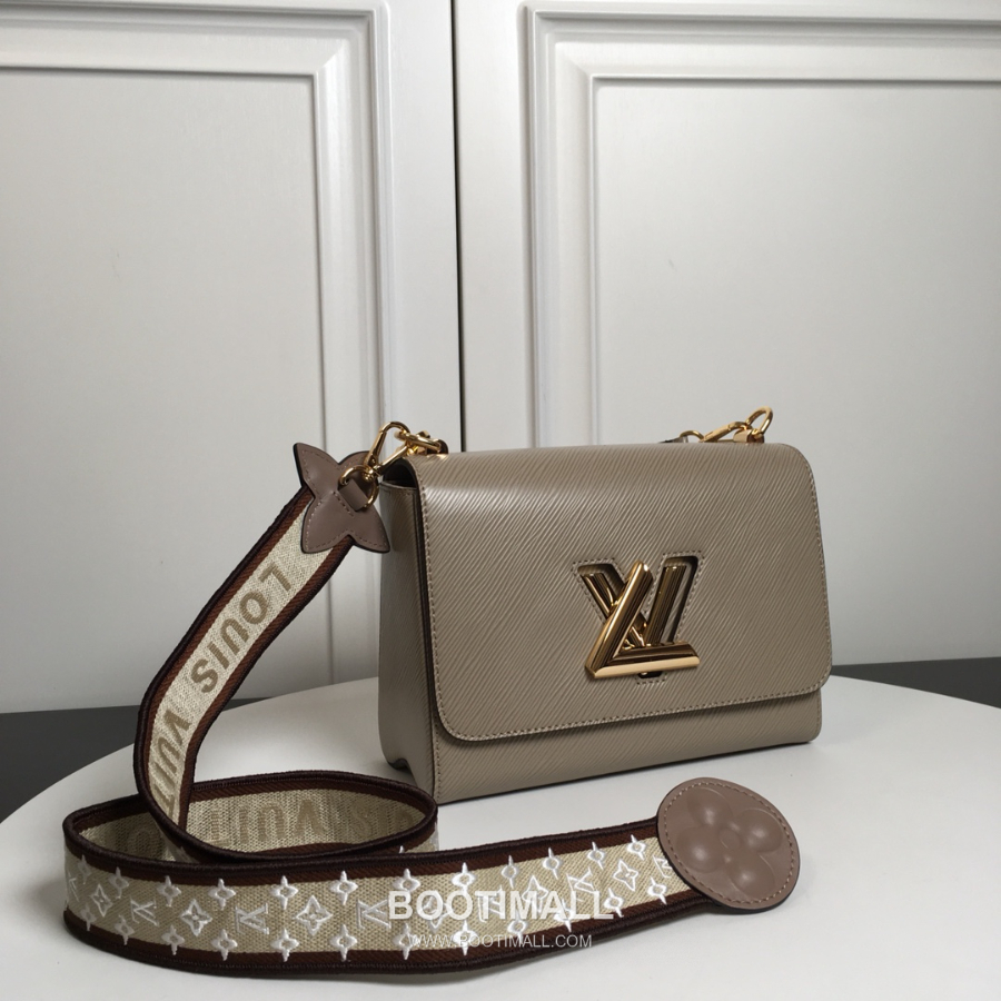 Twist MM Epi Leather M57050 Louis Vuitton 트위스트 MM 에피 레더 와이드 스트랩 숄더백 카키 금장 23cm 4