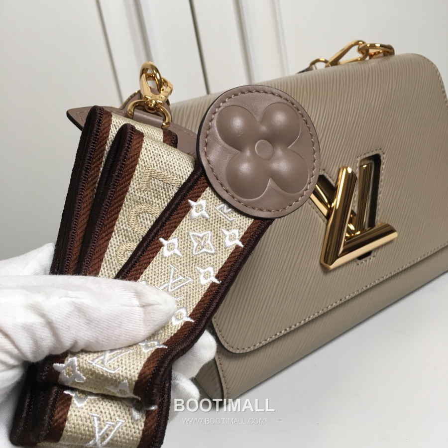Twist MM Epi Leather M57050 Louis Vuitton 트위스트 MM 에피 레더 와이드 스트랩 숄더백 카키 금장 23cm 6