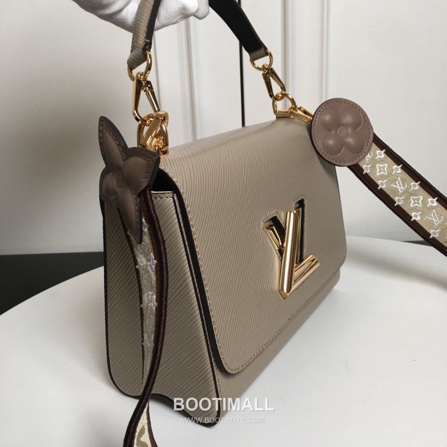 Twist MM Epi Leather M57050 Louis Vuitton 트위스트 MM 에피 레더 와이드 스트랩 숄더백 카키 금장 23cm 9
