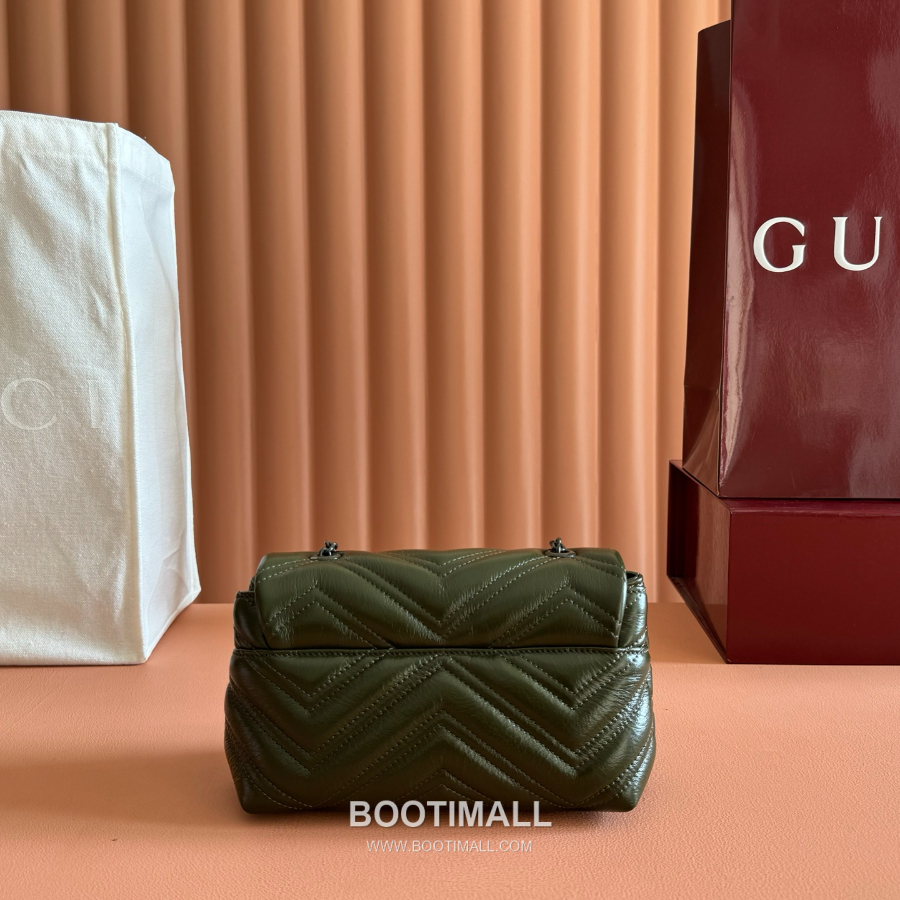 Gucci GG Marmont Mini Matelassé Leather 구찌 GG 마몽 미니 마틀라세 레더 숄더백 856368 그린 20cm 3