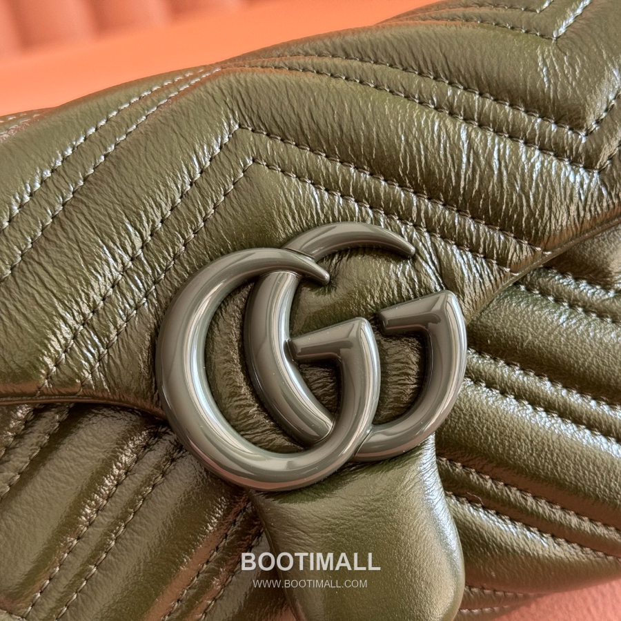 Gucci GG Marmont Mini Matelassé Leather 구찌 GG 마몽 미니 마틀라세 레더 숄더백 856368 그린 20cm 8