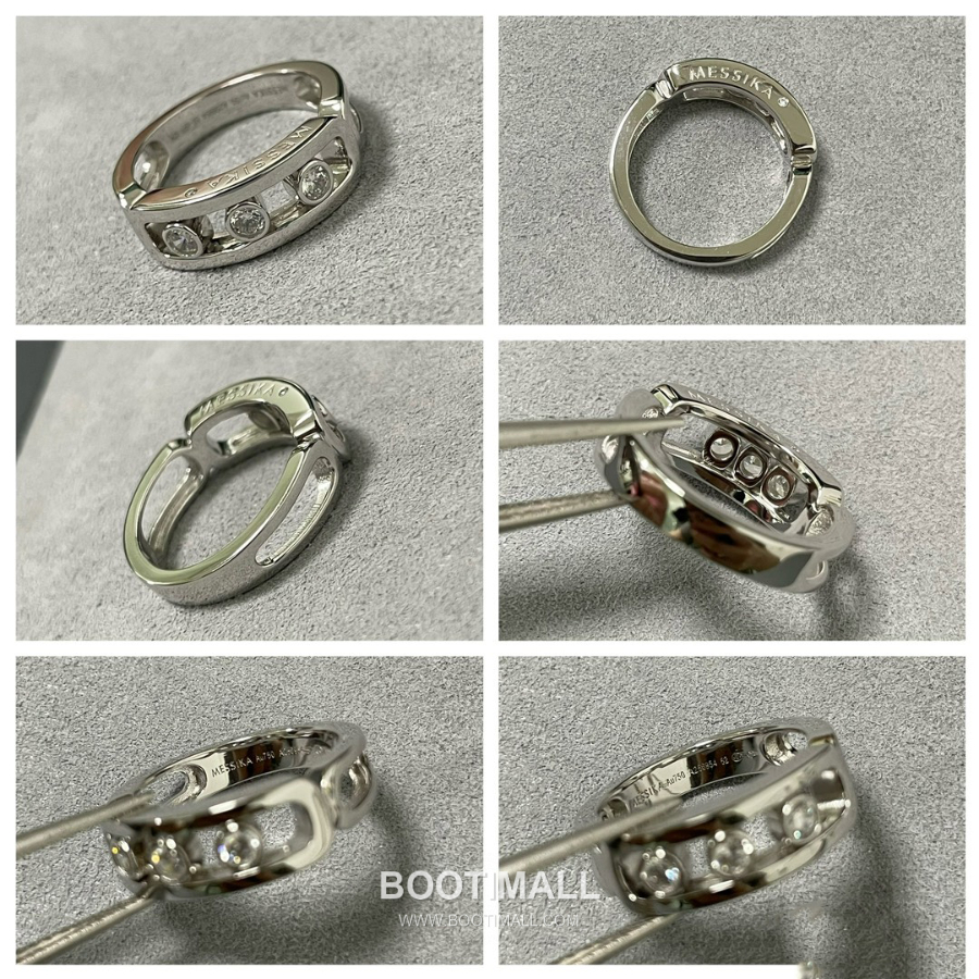 Messika Move Classique Three-Diamond Ring  White Gold/Pink Gold 메시카 무브 클래식 트리플 다이아몬드 링 화이트골드/핑크골드 4