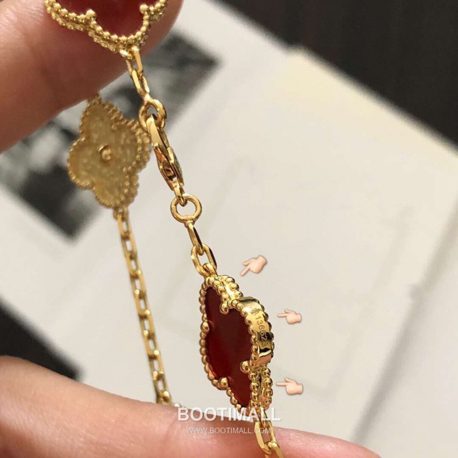 Van Cleef & Arpels Vintage Alhambra Bracelet 반클리프 아펠 빈티지 알함브라 브레이슬릿 카닐리언 18K 옐로우 골드 6