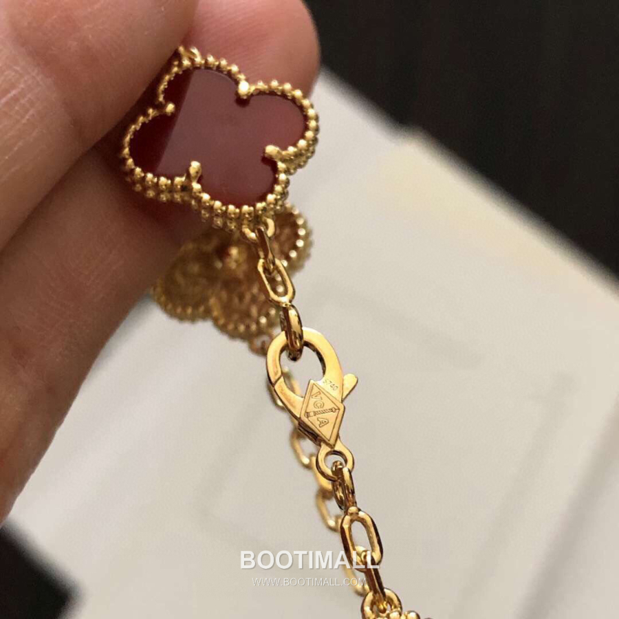 Van Cleef & Arpels Vintage Alhambra Bracelet 반클리프 아펠 빈티지 알함브라 브레이슬릿 카닐리언 18K 옐로우 골드 9