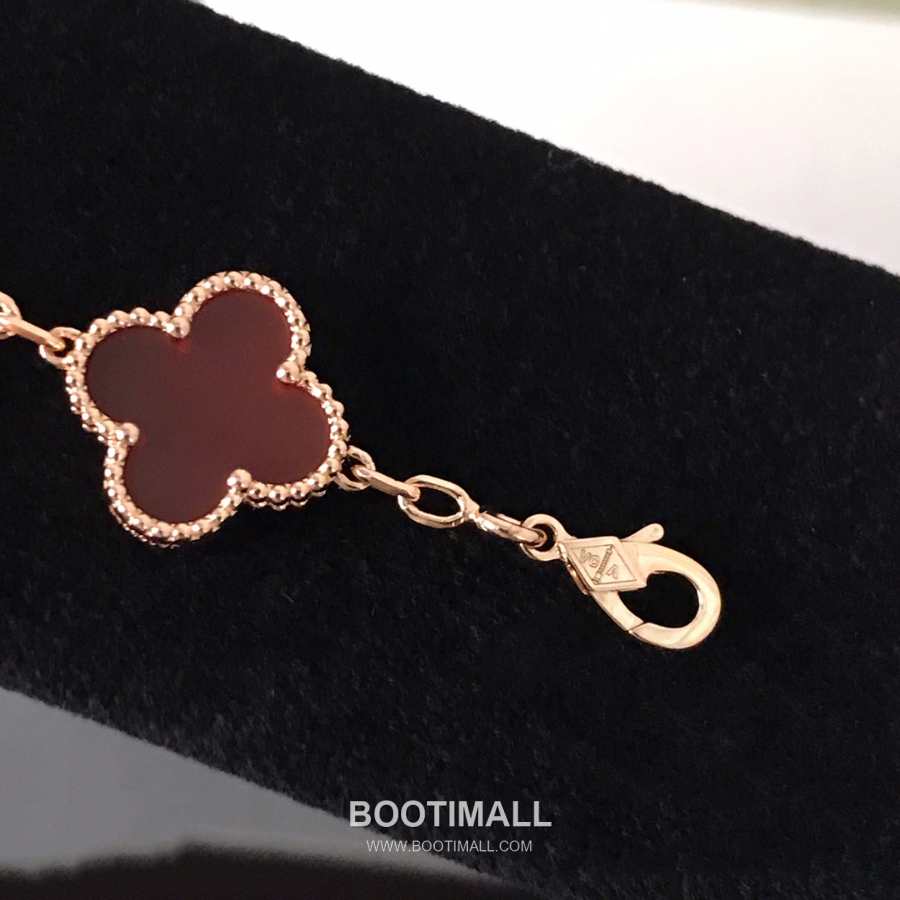 Van Cleef & Arpels Vintage Alhambra Bracelet 5 Motifs 반클리프 아펠 빈티지 알함브라 브레이슬릿 5 모티프 멀티 스톤 18K 옐로우 골드 12