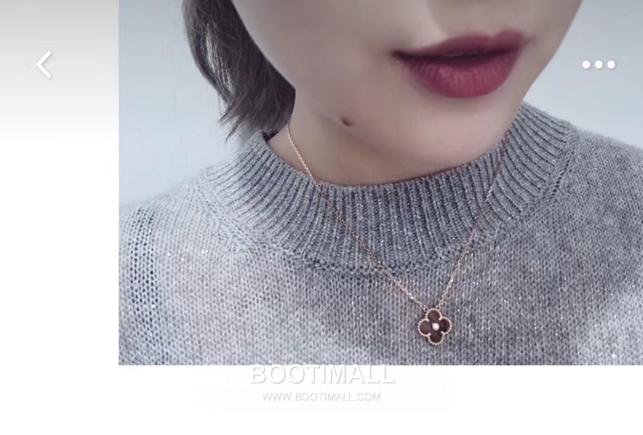 Van Cleef & Arpels Vintage Alhambra Pendant Necklace 반클리프 아펠 빈티지 알함브라 펜던트 네크리스 카닐리언 다이아몬드 18K 로즈 골드 3