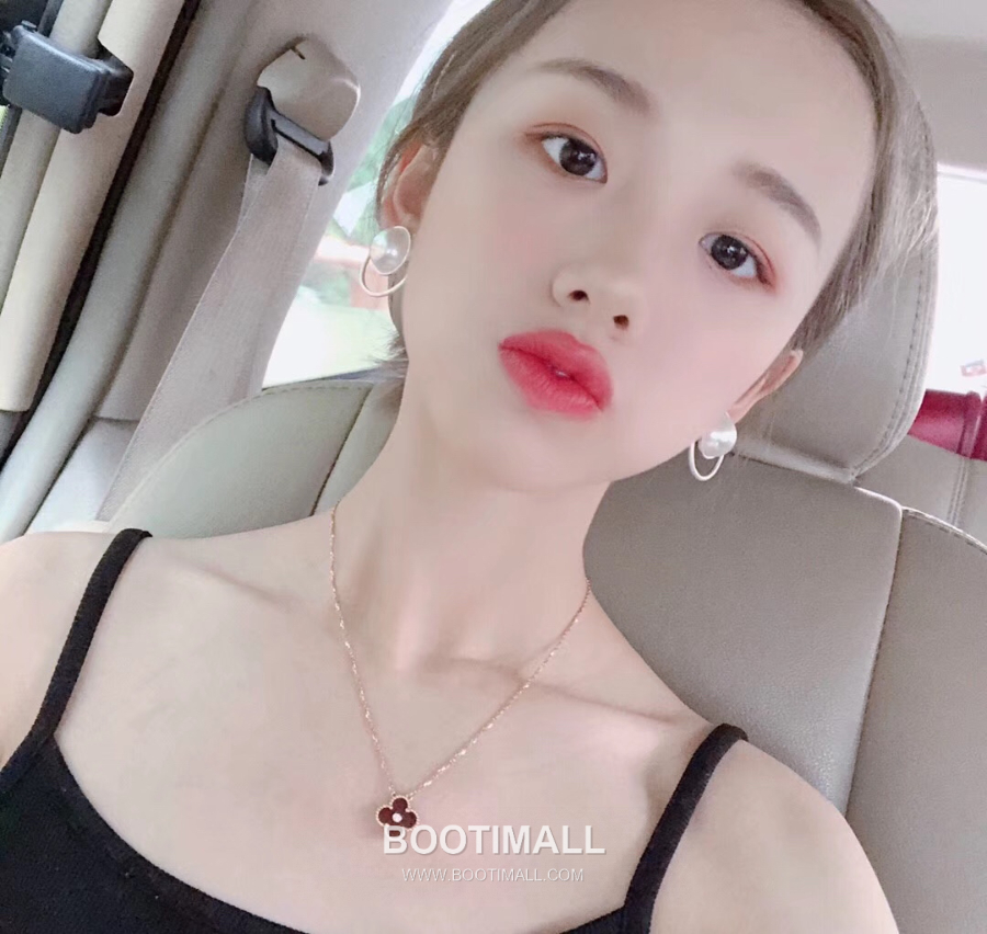 Van Cleef & Arpels Vintage Alhambra Pendant Necklace 반클리프 아펠 빈티지 알함브라 펜던트 네크리스 카닐리언 다이아몬드 18K 로즈 골드 8