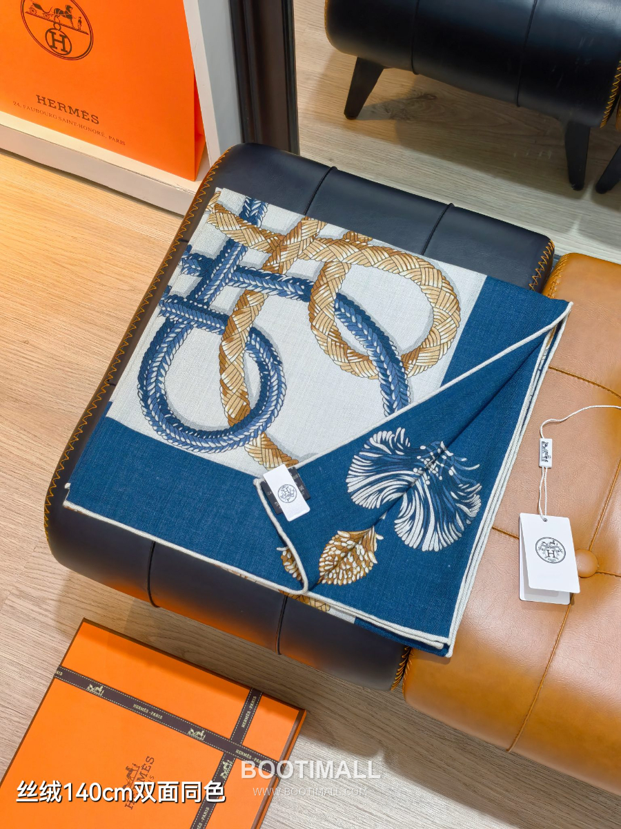 Hermès Cashmere Silk Shawl 140 “Steed” RHMS2584 에르메스 캐시미어 실크 숄 140 “준마” RHMS2584 140×140cm 3