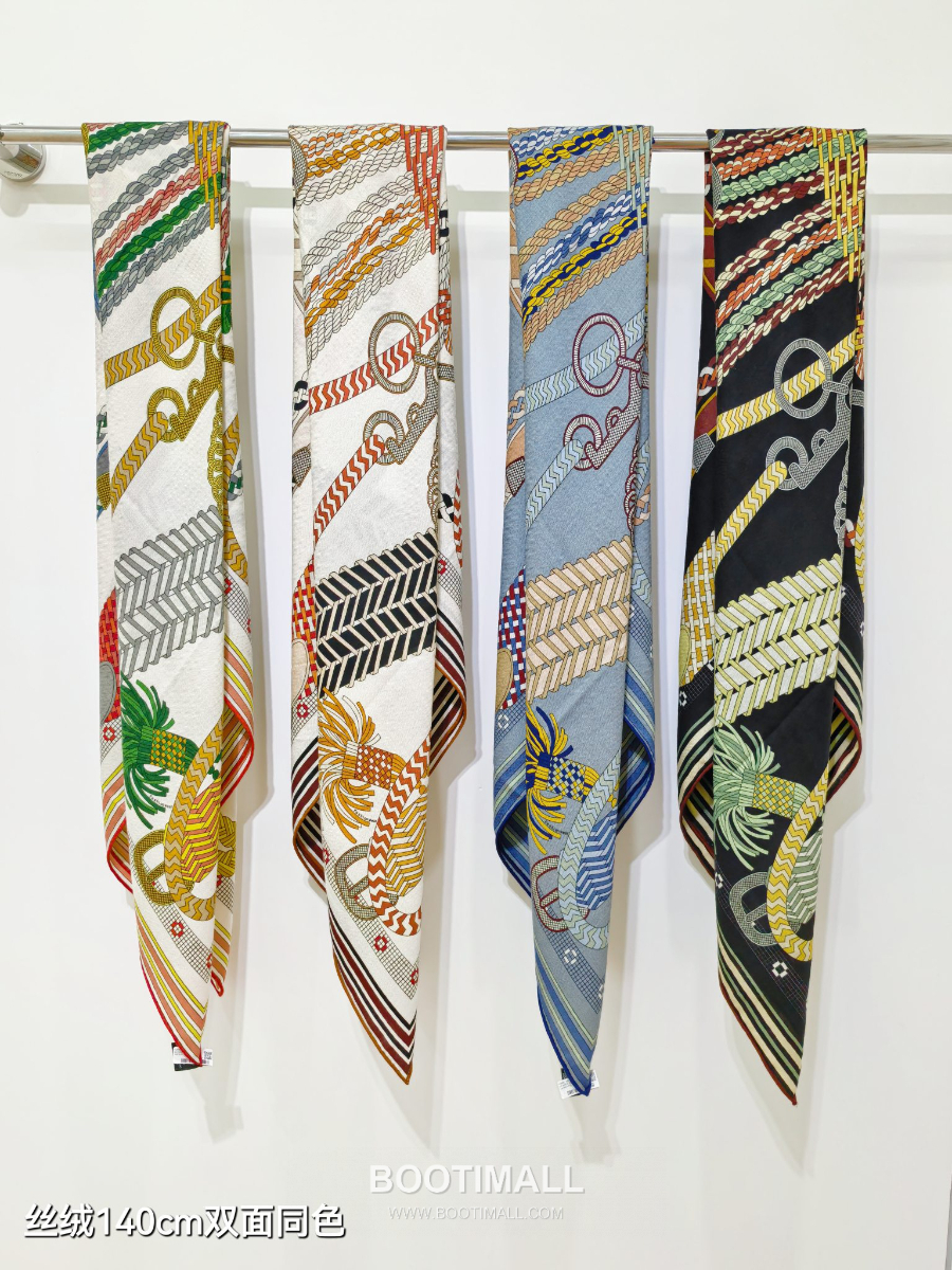 Hermes Cashmere Silk Shawl  “Tout en Tresse”  에르메스 캐시미어 실크 숄 140 “뚜 앙 트레스” RHMS2581 140×140cm 8