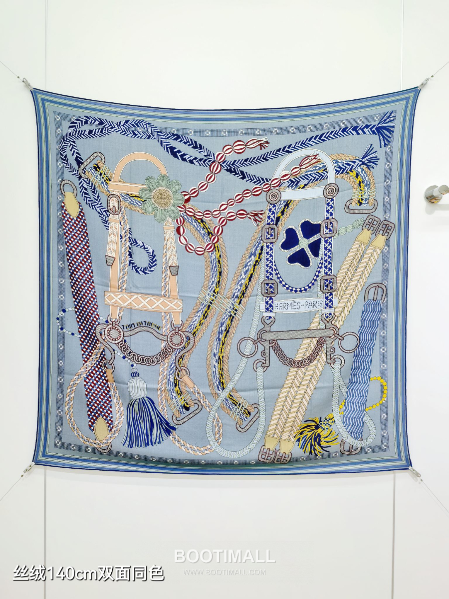 Hermes Cashmere Silk Shawl “Tout en Tresse” 에르메스 캐시미어 실크 숄 140 “뚜 앙 트레스” RHMS2581 140cm 1