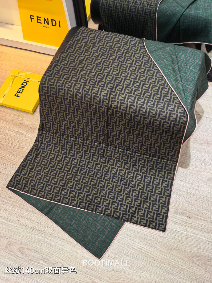 Fendi Cashmere Silk Shawl 140 FF Logo Jacquard 펜디 캐시미어 실크 숄 140 FF 로고 자카드 RFD2507-1 140cm 3