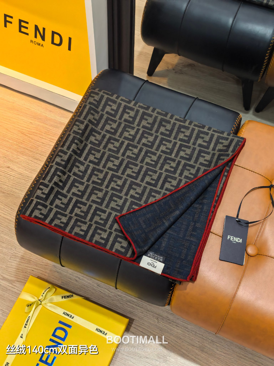 Fendi Cashmere Silk Shawl 140 FF Logo Jacquard 펜디 캐시미어 실크 숄 140 FF 로고 자카드 RFD2507-2 140cm 2