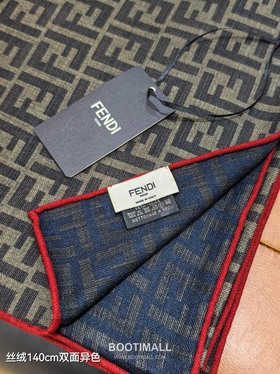 Fendi Cashmere Silk Shawl 140 FF Logo Jacquard 펜디 캐시미어 실크 숄 140 FF 로고 자카드 RFD2507-2 140cm 5
