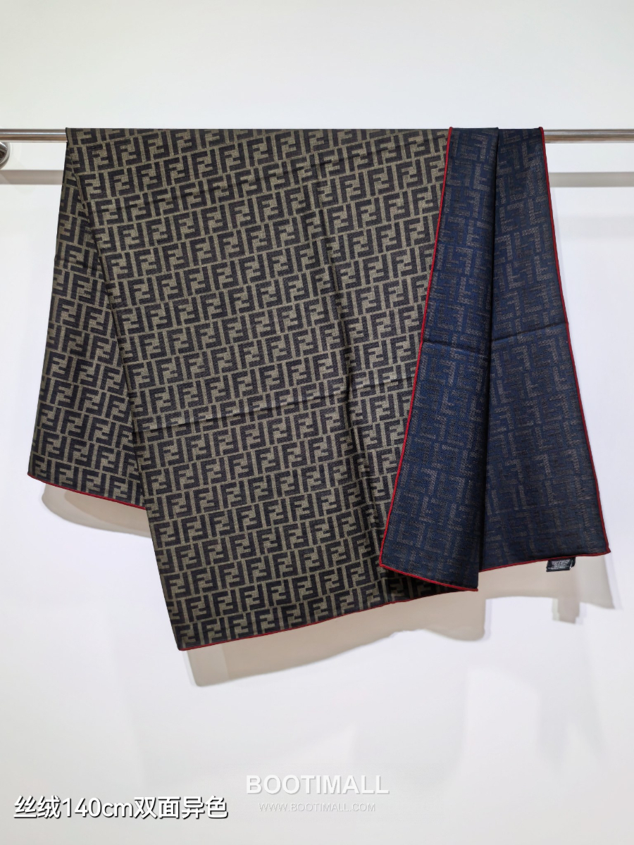 Fendi Cashmere Silk Shawl 140 FF Logo Jacquard 펜디 캐시미어 실크 숄 140 FF 로고 자카드 RFD2507-2 140cm 7