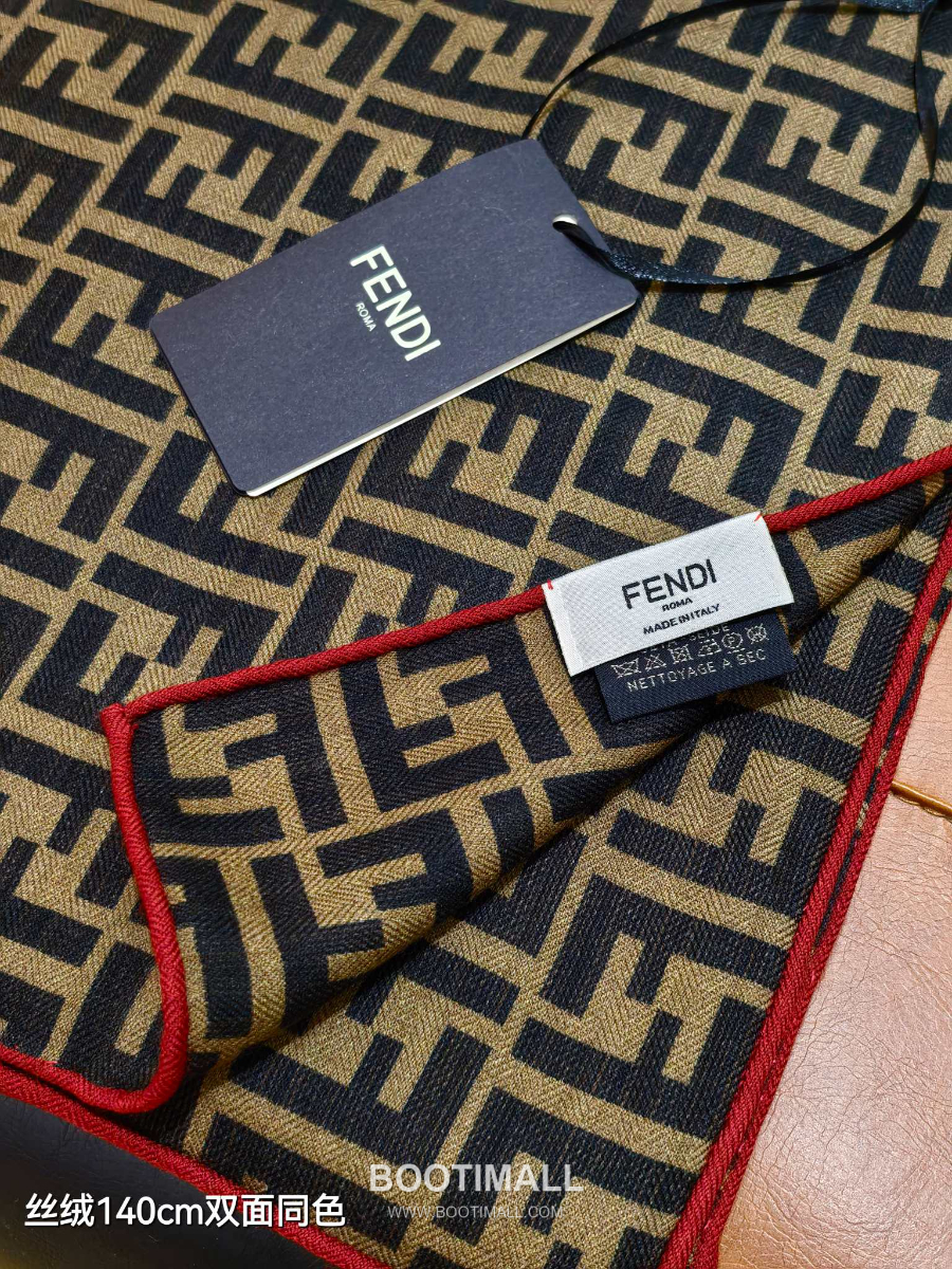 Fendi Cashmere Silk Shawl 140 FF Logo Jacquard 펜디 캐시미어 실크 숄 140 FF 로고 자카드 RFD2507-4 140cm 5