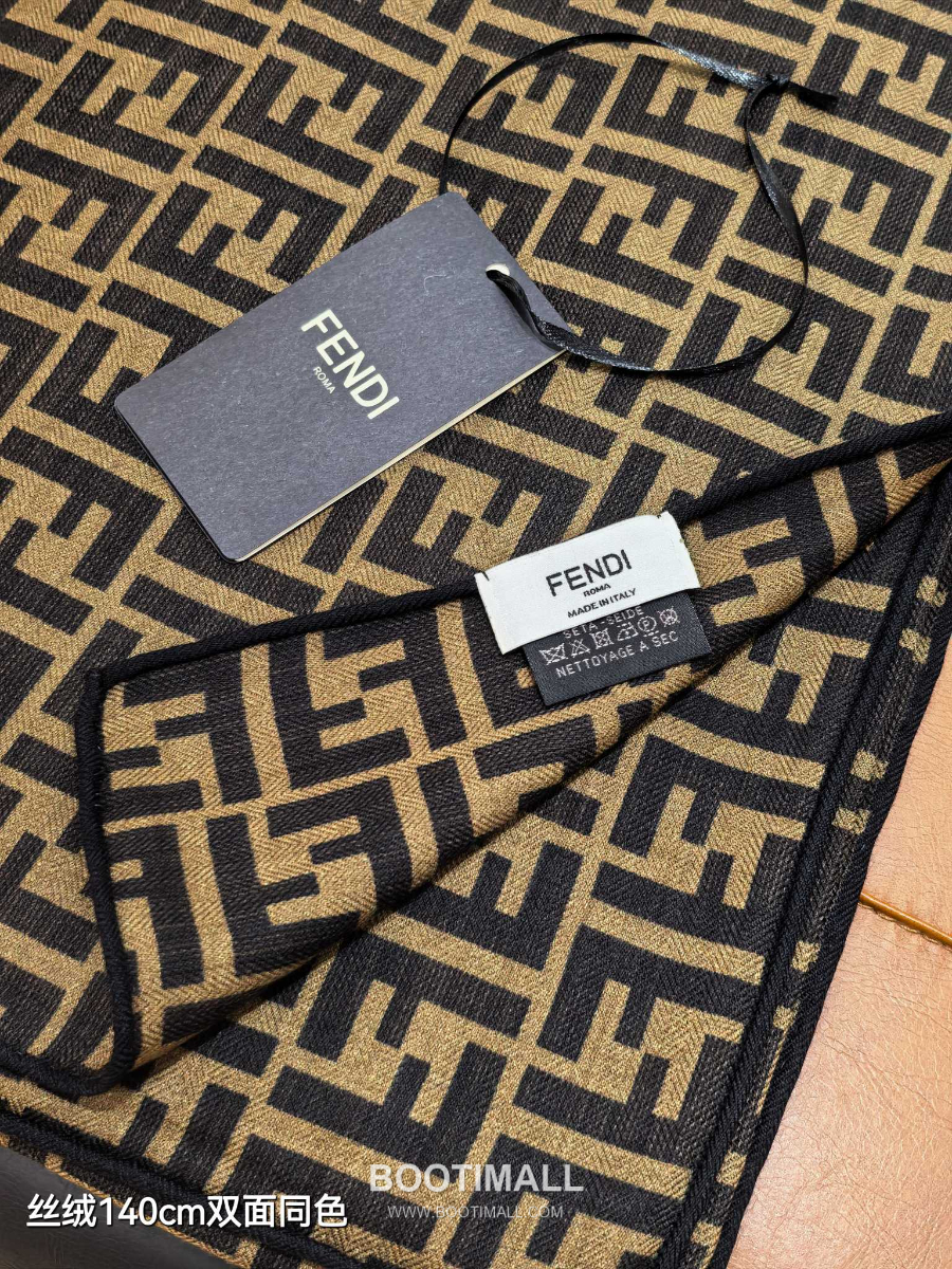 Fendi Cashmere Silk Shawl 140 FF Logo Jacquard 펜디 캐시미어 실크 숄 140 FF 로고 자카드 RFD2507-5 140cm 5