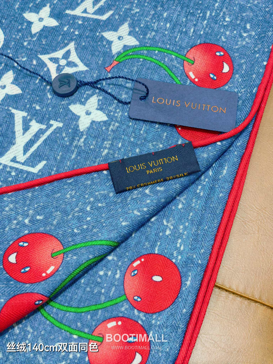 Louis Vuitton x Takashi Murakami Cashmere 루이비통 x 다카시 무라카미 캐시미어 실크 숄 140 모노그램 체리(세리즈) RLV2541 140×140cm 5