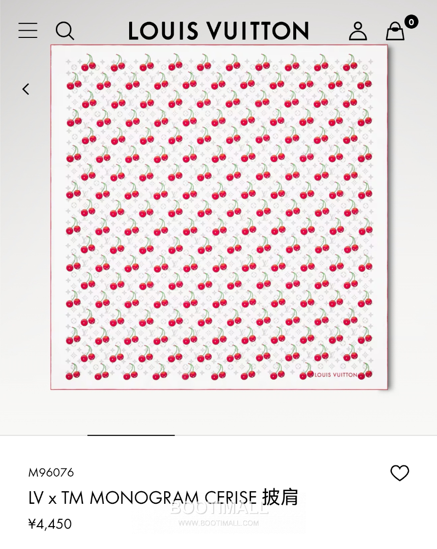 Louis Vuitton x Takashi Murakami Cashmere 루이비통 x 다카시 무라카미 캐시미어 실크 숄 140 모노그램 체리(세리즈) RLV2541-1 140cm 1