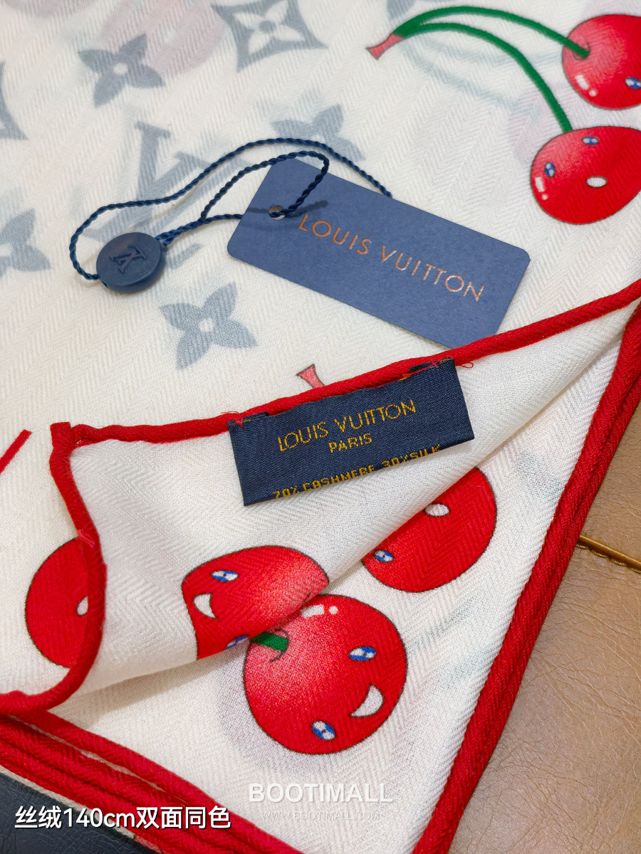 Louis Vuitton x Takashi Murakami Cashmere 루이비통 x 다카시 무라카미 캐시미어 실크 숄 140 모노그램 체리(세리즈) RLV2541-1 140cm 7