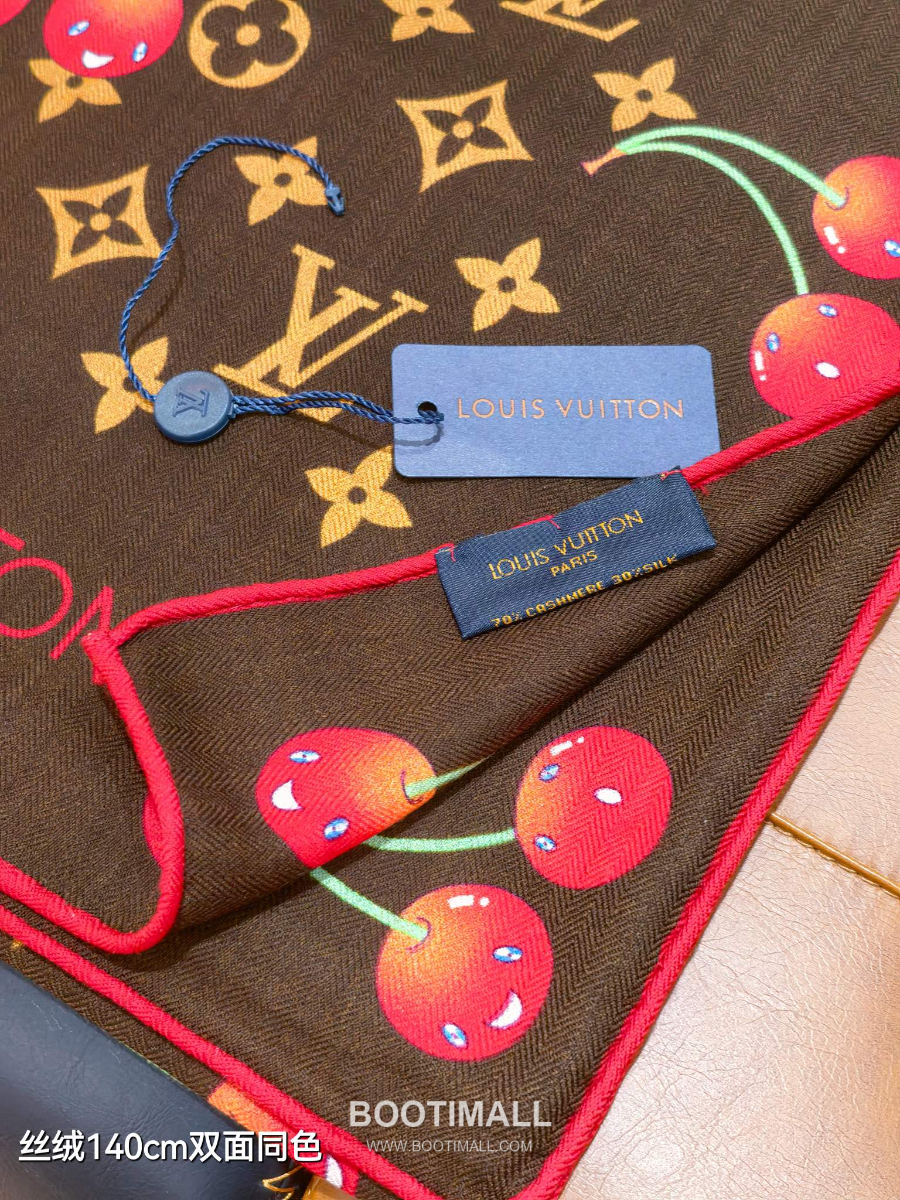 Louis Vuitton x Takashi Murakami Cashmere 루이비통 x 다카시 무라카미 캐시미어 실크 숄 140 모노그램 체리(세리즈) RLV2541-2 140cm 5