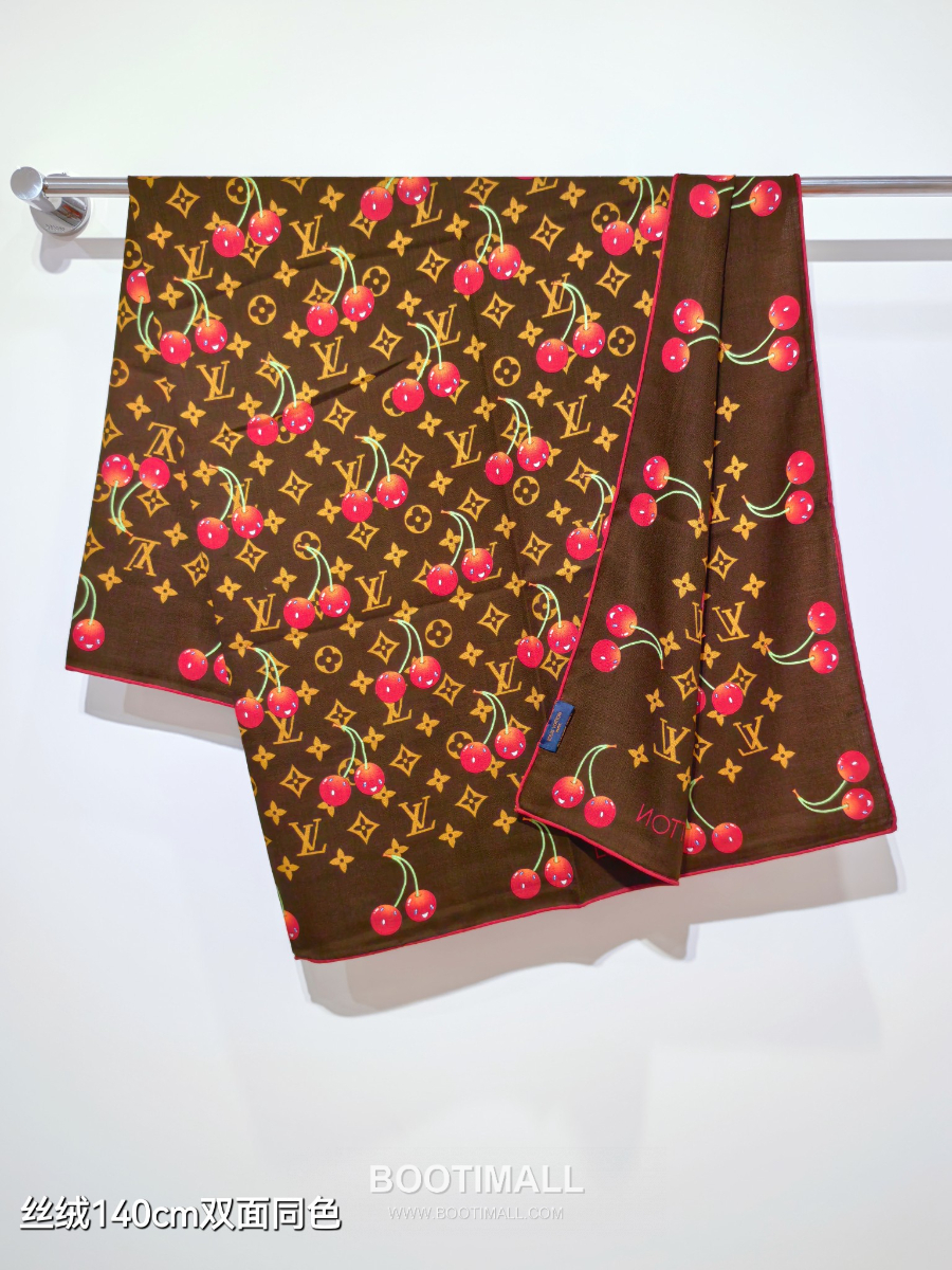 Louis Vuitton x Takashi Murakami Cashmere 루이비통 x 다카시 무라카미 캐시미어 실크 숄 140 모노그램 체리(세리즈) RLV2541-2 140cm 6