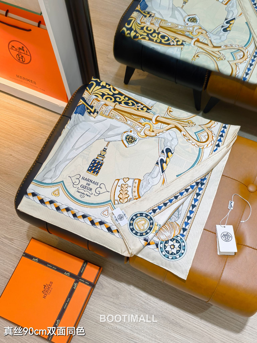 Hermes Twill Silk Scarf 90 “Bride de Gala 에르메스 트윌 실크 스카프 90 “브리드 드 갈라” SHMS2534-1 90×90cm 4