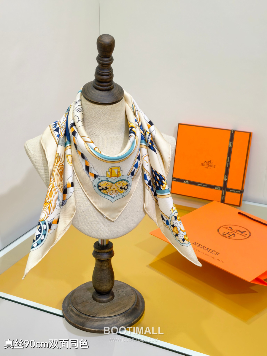 Hermes Twill Silk Scarf 90 “Bride de Gala 에르메스 트윌 실크 스카프 90 “브리드 드 갈라” SHMS2534-1 90×90cm 9