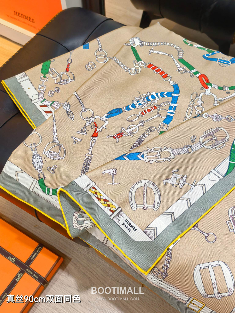 Hermes Twill Silk Scarf 90 “Cavalier du Ciel 에르메스 트윌 실크 스카프 90 카발리에 뒤 씨엘 SHMS2589-1 90×90cm 6