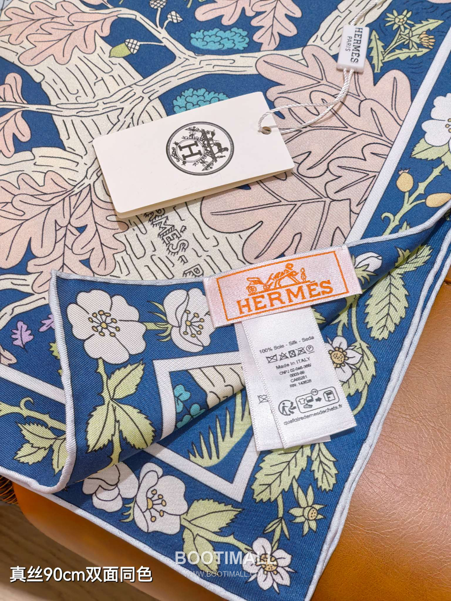 Hermes Twill Silk Scarf 90 “Coupe de Mai 에르메스 트윌 실크 스카프 90 “쿠프 드 메이(5월 신의 컵)” SHMS2569 90×90cm 7
