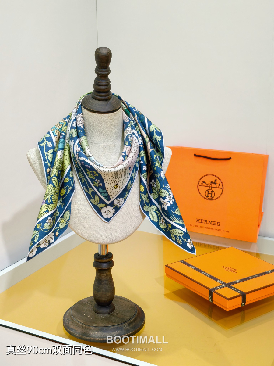 Hermes Twill Silk Scarf 90 “Coupe de Mai 에르메스 트윌 실크 스카프 90 “쿠프 드 메이(5월 신의 컵)” SHMS2569 90×90cm 9