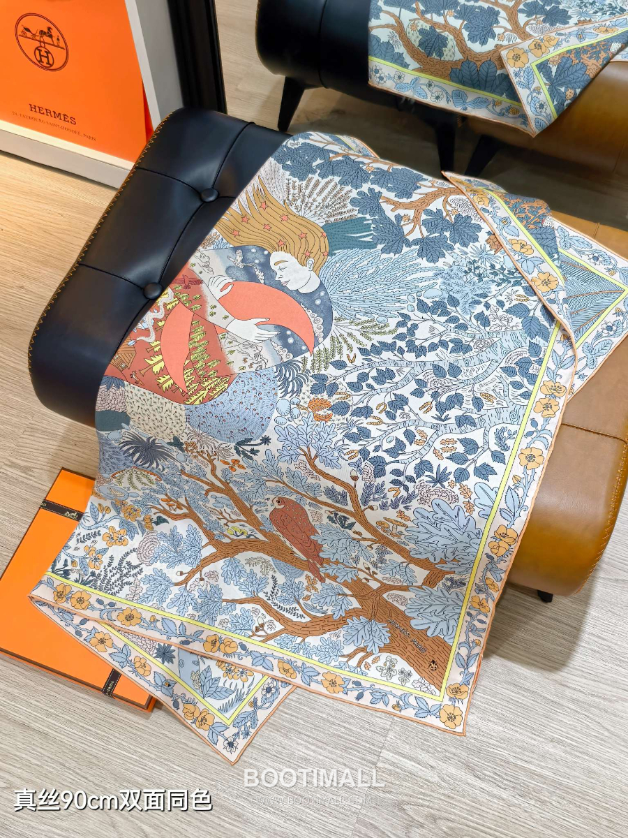 Hermes Twill Silk Scarf 90 “Coupe de Mai 에르메스 트윌 실크 스카프 90 “쿠프 드 메이(5월 신의 컵)” SHMS2569-1 90×90cm 5