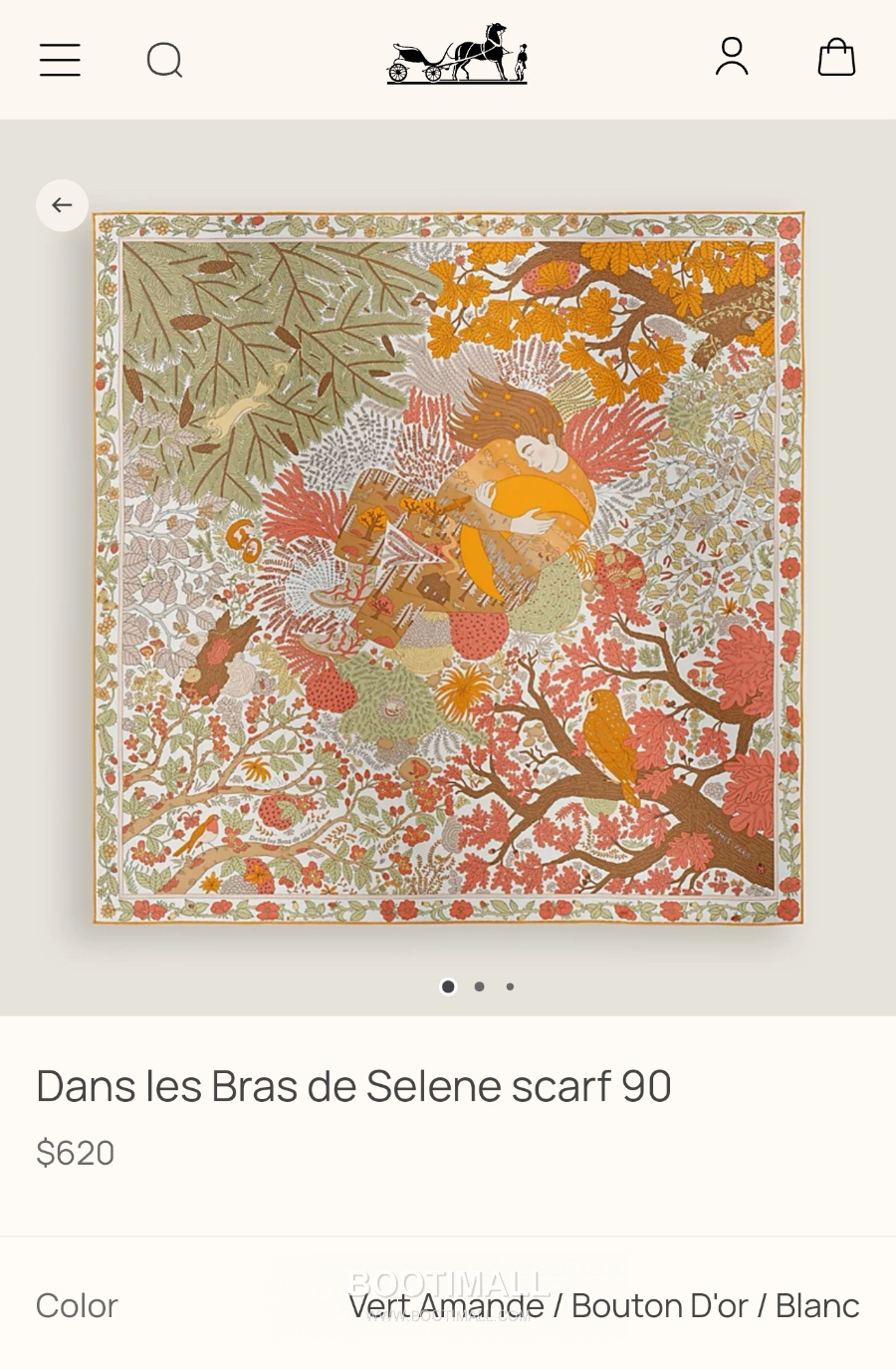 Hermes Twill Silk Scarf 90 “Coupe de Mai 에르메스 트윌 실크 스카프 90 “쿠프 드 메이(5월 신의 컵)” SHMS2569-2 90×90cm 1