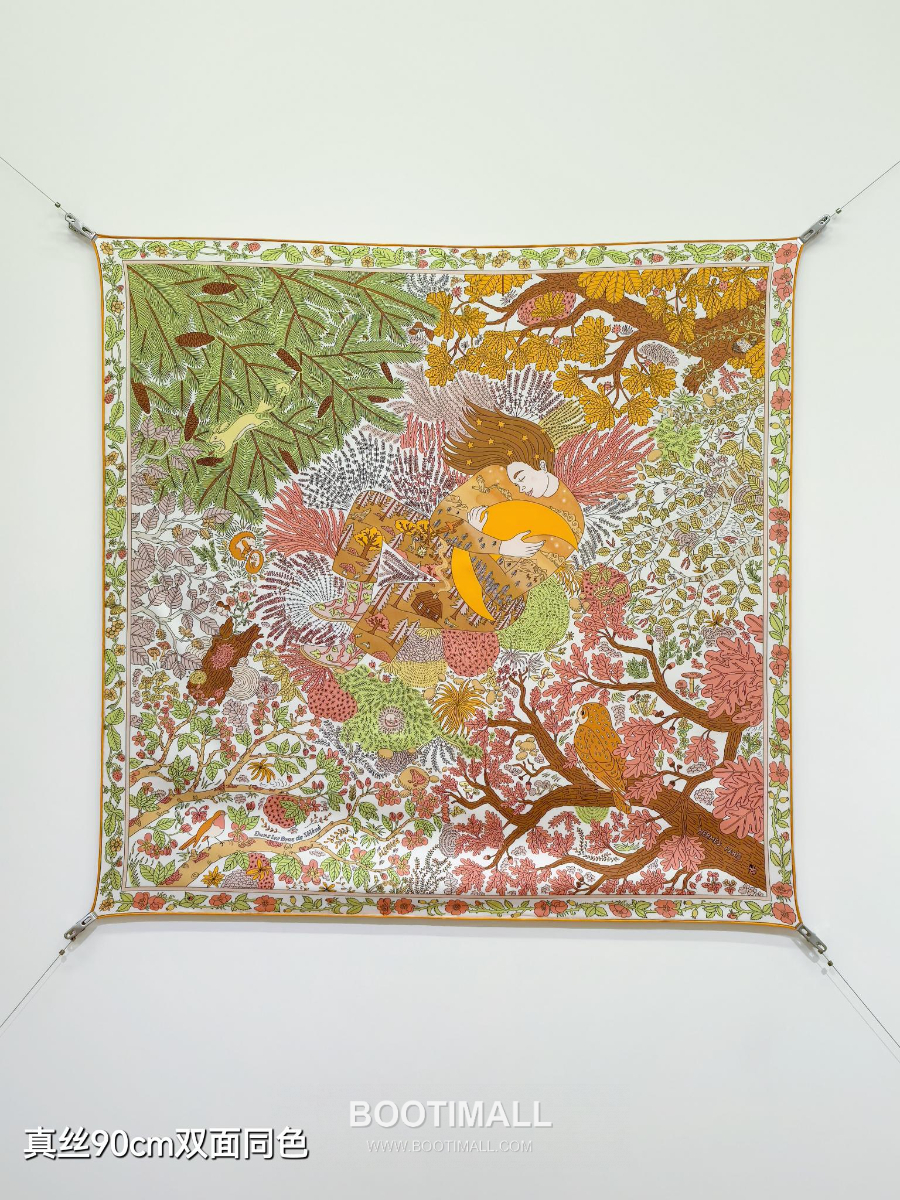 Hermes Twill Silk Scarf 90 “Coupe de Mai 에르메스 트윌 실크 스카프 90 “쿠프 드 메이(5월 신의 컵)” SHMS2569-2 90×90cm 3