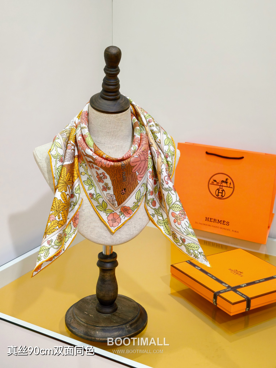 Hermes Twill Silk Scarf 90 “Coupe de Mai 에르메스 트윌 실크 스카프 90 “쿠프 드 메이(5월 신의 컵)” SHMS2569-2 90×90cm 8