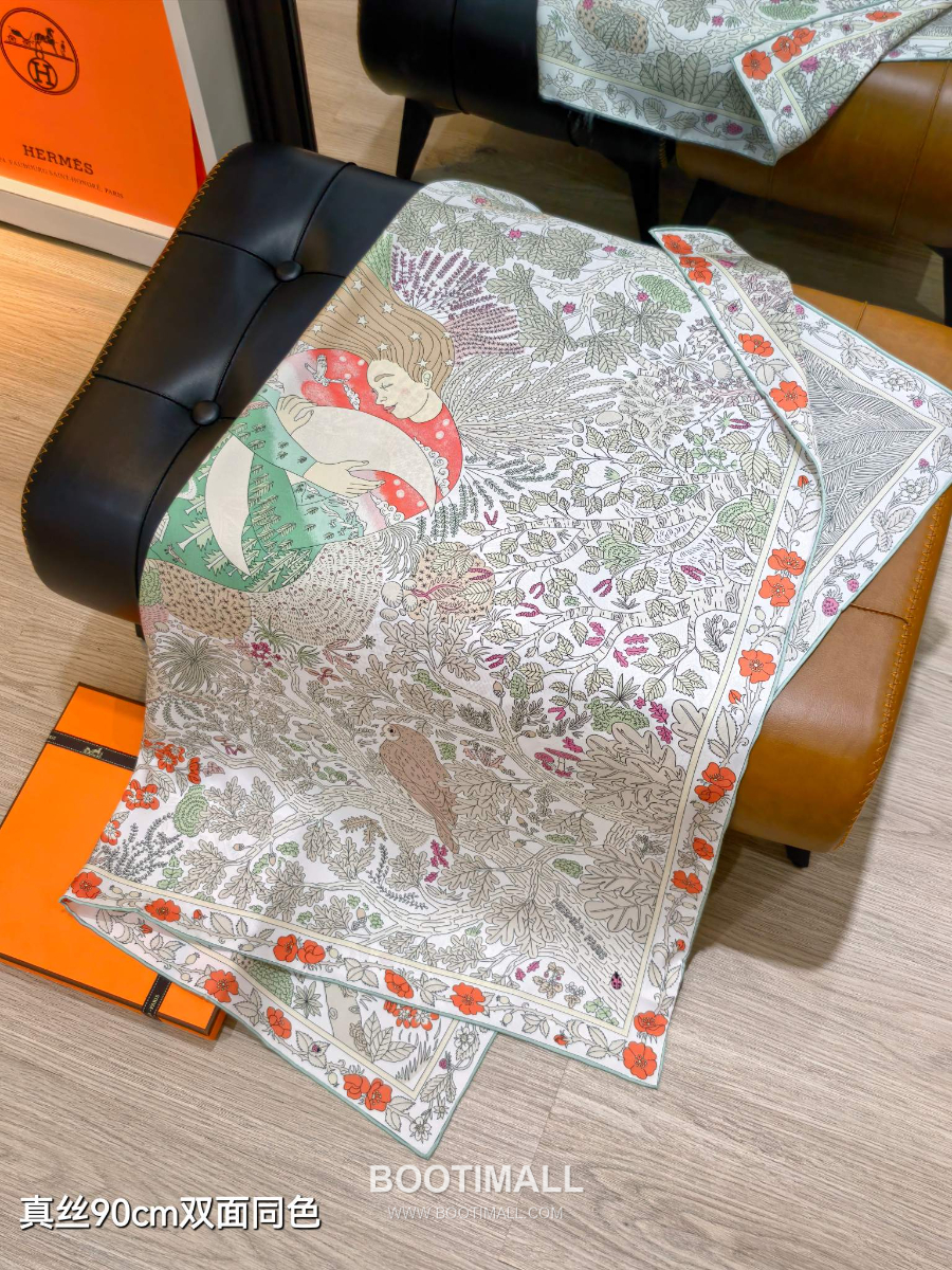 Hermes Twill Silk Scarf 90 “Coupe de Mai 에르메스 트윌 실크 스카프 90 “쿠프 드 메이(5월 신의 컵)” SHMS2569-3 90×90cm 5