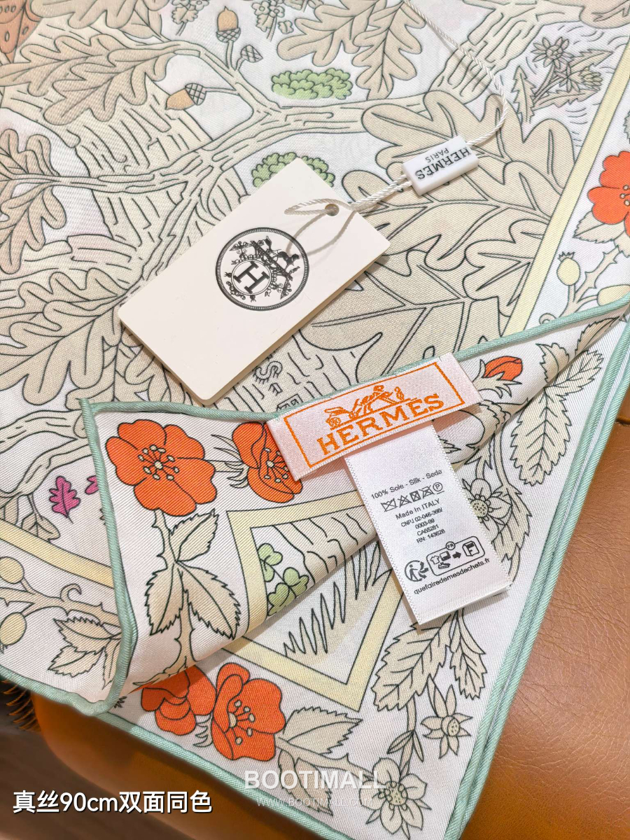Hermes Twill Silk Scarf 90 “Coupe de Mai 에르메스 트윌 실크 스카프 90 “쿠프 드 메이(5월 신의 컵)” SHMS2569-3 90×90cm 7
