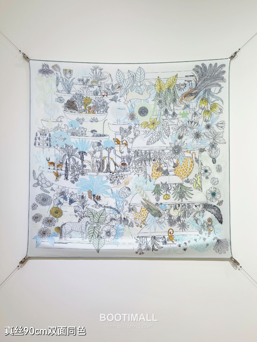 Hermes Twill Silk Scarf 90 “Le Jardin de Pythagore 에르메스 트윌 실크 스카프 90 “피타고라스의 정원” SHMS2529 90×90cm 3