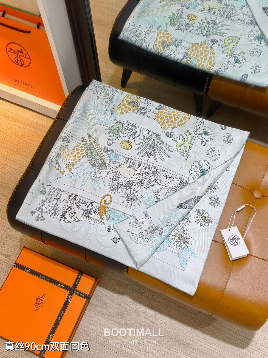 Hermes Twill Silk Scarf 90 “Le Jardin de Pythagore 에르메스 트윌 실크 스카프 90 “피타고라스의 정원” SHMS2529 90×90cm 4