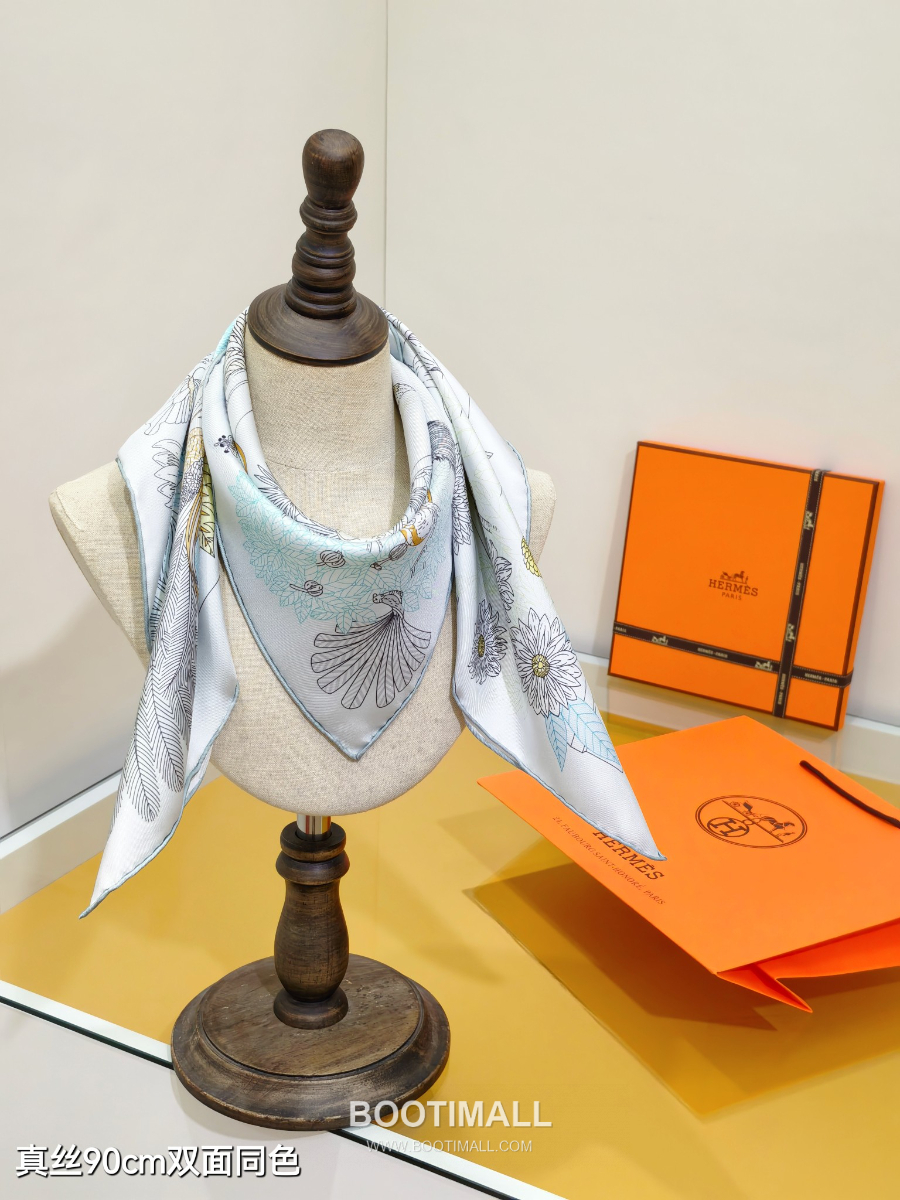 Hermes Twill Silk Scarf 90 “Le Jardin de Pythagore 에르메스 트윌 실크 스카프 90 “피타고라스의 정원” SHMS2529 90×90cm 9